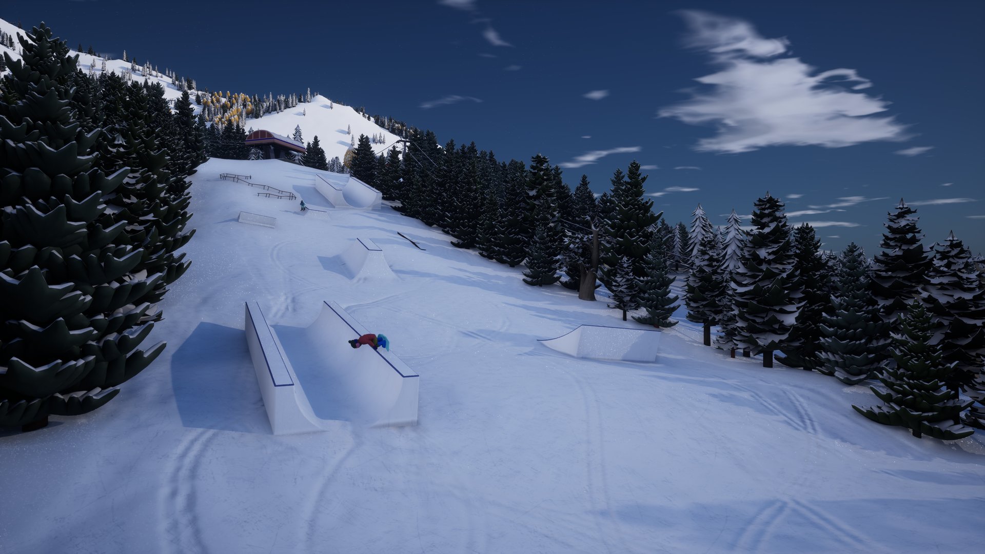 Rails and jumps in the terrain park